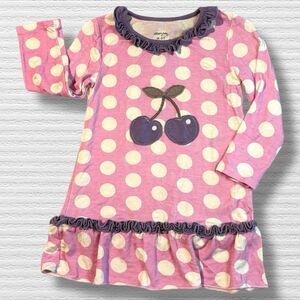 Silkberry Baby Bamboo Dress 18m-2t Pink Purple Polka Dots Cherry LS Bloomers